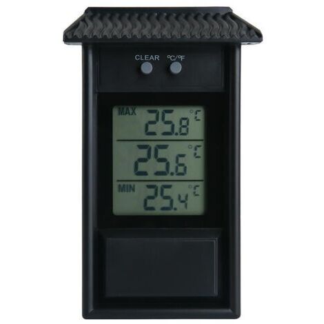 Green Mobility-Thermomètre numérique - Surveillez les températures maximales et minimales avec ce thermomètre de serre intérieur et extérieur pratique et facile à installer 13,2x8x3 (cm)
