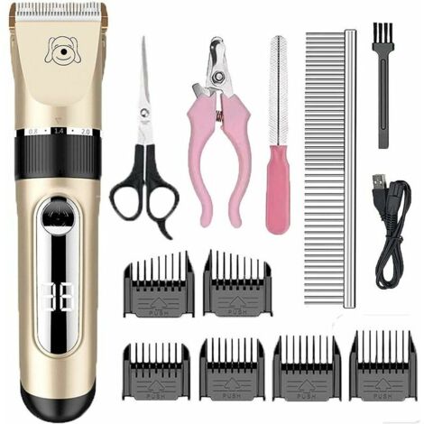 Green Mobility-Tondeuse à Cheveux pour Chien / Chat, Tondeuse pour Animaux de Compagnie et Chat, sans Fil et Rechargeable, Tondeuse à Cheveux à Faible Bruit avec 6 Peignes MSBD
