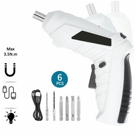 Green Mobility-Tournevis Sans Fil Usb 1300Mah Rechargeable Tournevis Electrique Drill Reglable 2 Position Tournevis Multifonctions 6Nm Electriques Outils Electriques Drill