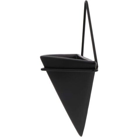 Green Mobility-Triangle Mur Planteur Suspendu Planteur Vase Géométrique Planteur Décoration Murale Air Plante Conteneur pour La Décoration de Bureau à Domicile (Taille S Noir)