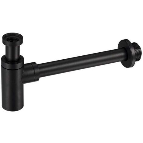 Green Mobility-Tube de siphon universel noir  pour évier, siphon en acier inoxydable, 1 1/4 x 32 mm, noir mat