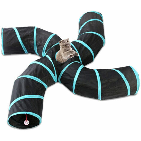 Green Mobility-Tunnel Cat Indoor 4 Way Pet Tunnel De Jeu Tunnel Pliable Tube Kitty Tunnel Peek Trou Jouets Pour Animaux Jouets Pour Chats Chiots Lapins