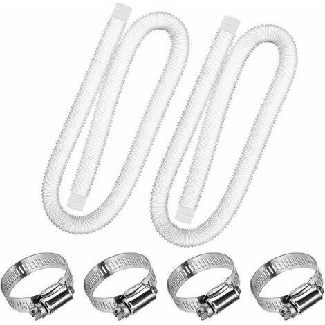 Green Mobility-Tuyau de Rechange pour Piscine de 1,25 po de diamètre pour piscines Hors Terre, Piscine avec Pince métallique pour Pompe de Filtre ou tuyaux de 3,2 cm 1,5 mètre de Long (Paquet de 2)