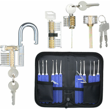 Green Mobility-Un set de 17 outils de deverrouillage, cadenas transparent + mot Kabbah + mot tete de taureau + croix transparente