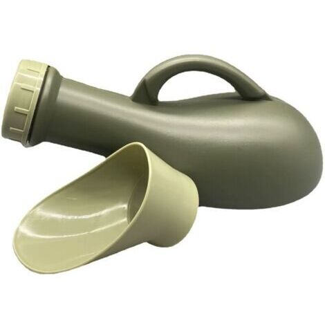Green Mobility-Urinoir portable unisexe  pour hommes et femmes : pistolet à urine avec poignée et couvercle, urinoir de voyage, urinoir de lit, urinoir de camping, 1 L, vert armée