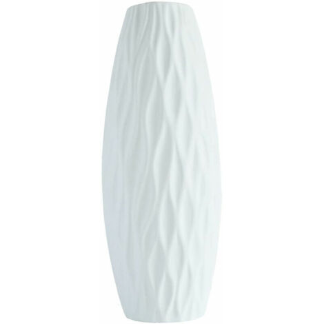 Green Mobility-Vase en céramique mat Vase en céramique blanche pour la décoration de la maison Vase bohème (20CM)