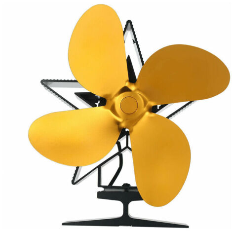 Green Mobility-Ventilateur de poêle à 4 pales alimenté par la chaleur pour brûleur à bûches à bois Cheminée à démarrage rapide Silencieux Circulation d'air chaud Économie de carburant Distribution de 