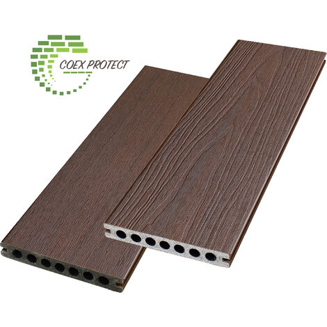 Green Outside – Lame de terrasse composite 2.60m coloris IPE – 60% bois recyclé – Résistante aux UV et champignons – Installation facile en milieu humide