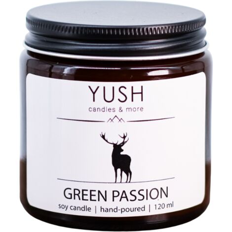 Green Passion - Vela de soja con jazm铆n, iris, flor de naranjo y pachul铆 - Yush - 120 ml