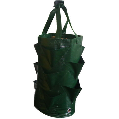 Green Plant Grow Bag, Eco-Friendly Breathable Planter With Handle, Potato Vegetable Strawberry Planter Planter Bag 1 Multi-Port Container Bag Planter Planter Bag Root Bonsai Planter