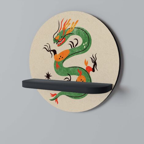 GREEN SKY GUARDIAN Rundes Regal Schwarz