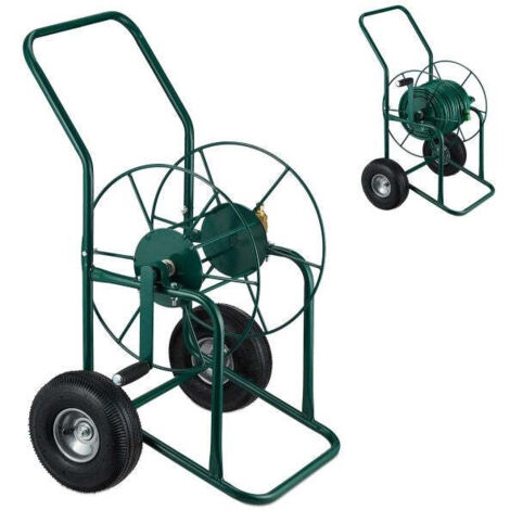 Green steel hose trolley