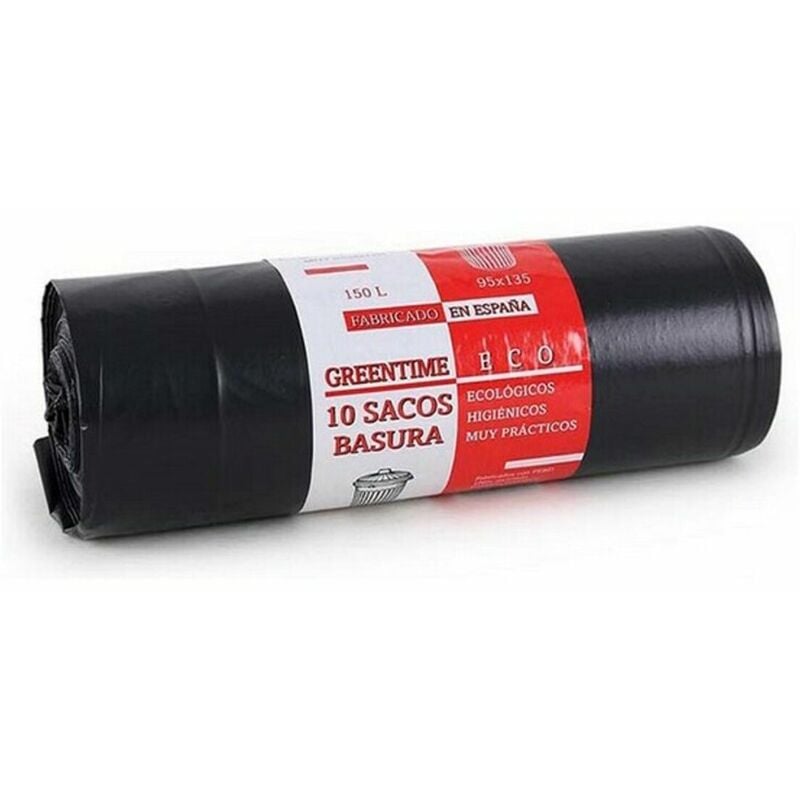 

Bolsas de Basura Eco 150 L Negro (10 uds) - Green Time