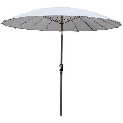 Greenbay 2.7m Fiberglass Rib Garden Parasol Round Aluminum Outdoor Umbrella with Crank Tilt Mechanism (Grey)