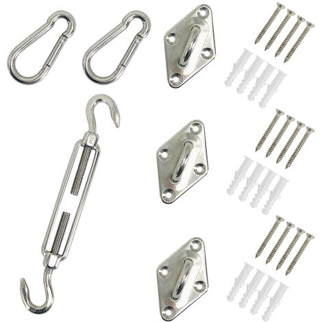 main image of "Greenbay 304 Stainless Steel Sun Shade Sail Fixing Kit for Triangle Shade Sails Fixing Hardware Accessories Kit"