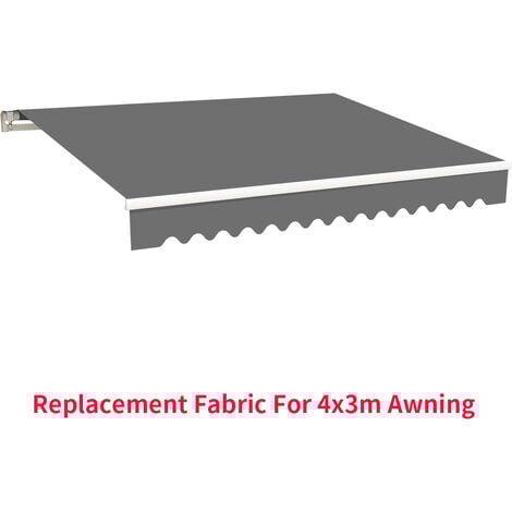 Greenbay 4 x 3m Outdoor Patio Garden Awning Canopy Sun Shade Shelter Replacement Fabric Grey