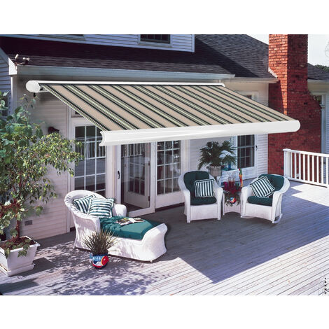 Greenbay 4.5x3M Full Cassette Electric Remote Controlled Retractable Garden Patio Canopy Awning
