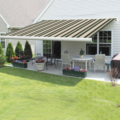 Greenbay Full Cassette Electric Remote Controlled Retractable Garden Patio Canopy Awning 3.5x2.5M