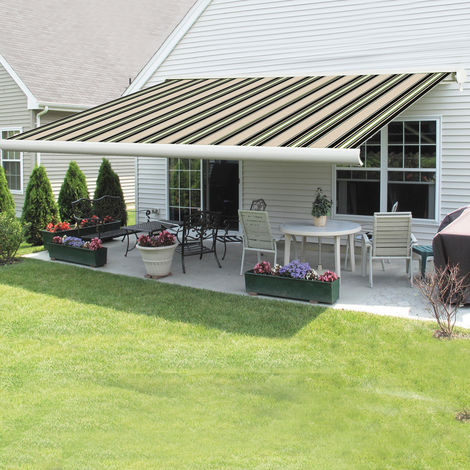 Greenbay Full Cassette Electric Remote Controlled Retractable Garden Patio Canopy Awning 3x2.5M