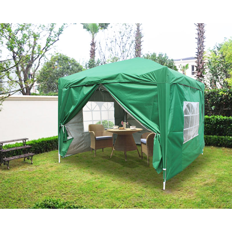 Greenbay Garden Pop Up Gazebo Party Tent Canopy With 4 Sidewalls and Carrying Bag Green 2x2M