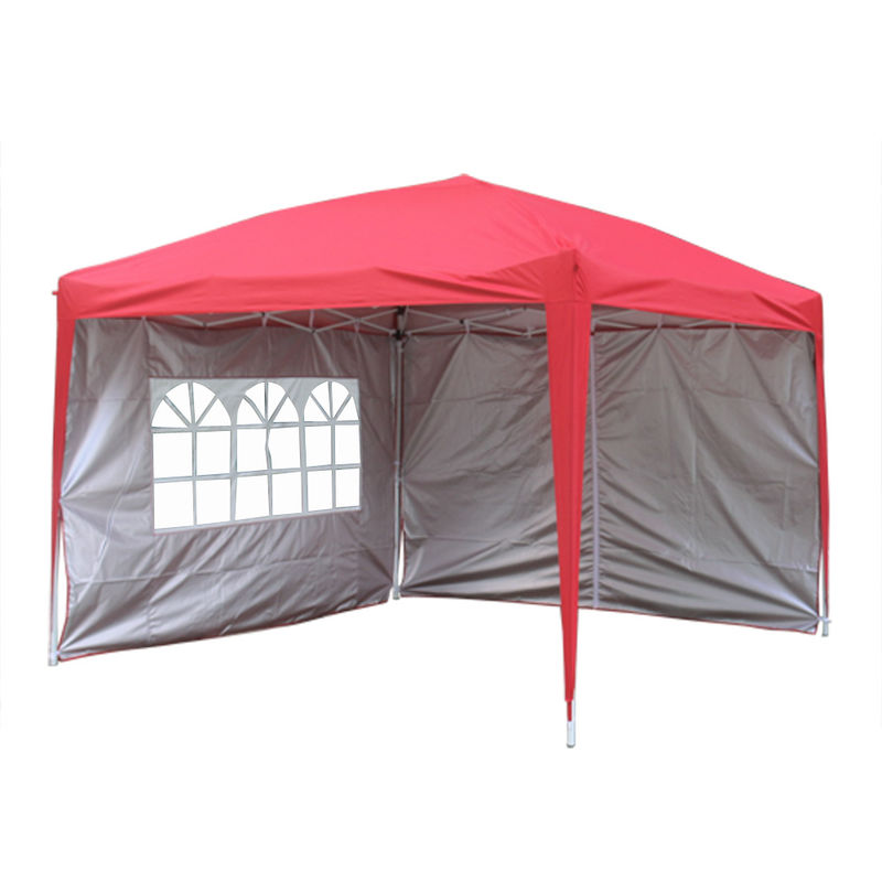 Greenbay Garden Pop Up Gazebo Party Tent Canopy With 4 Sidewalls and Carrying Bag Red 3x3M