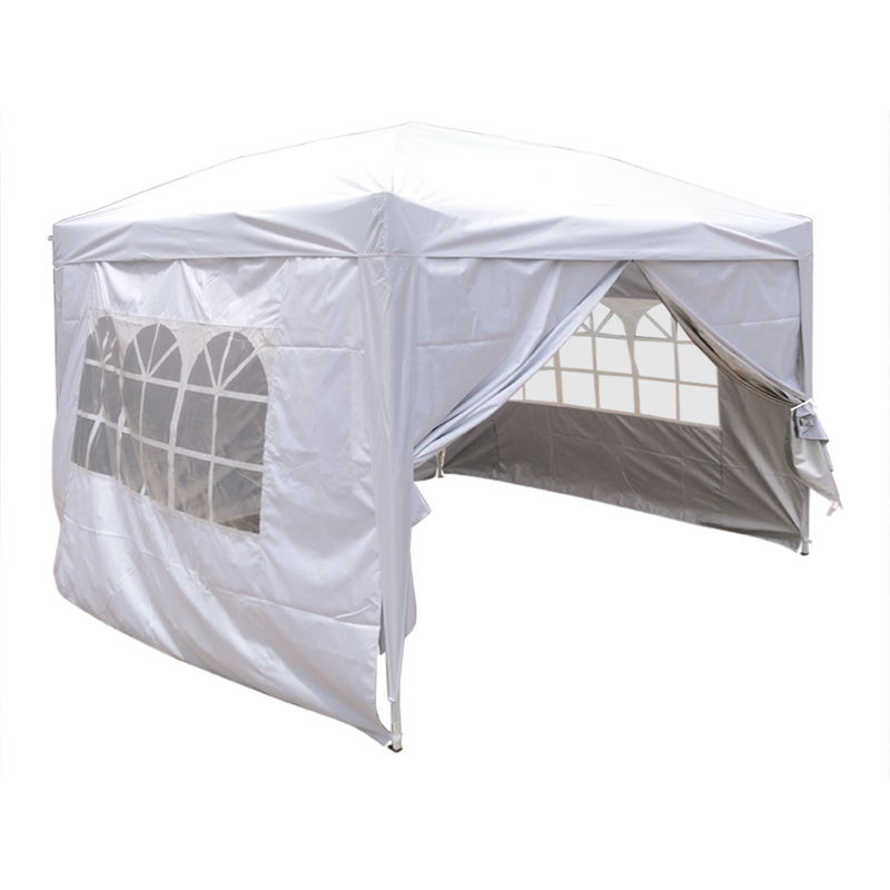 Greenbay Garden Pop Up Gazebo Party Tent Canopy With 4 Sidewalls and Carrying Bag White 3x3M