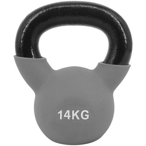 main image of "Greenbay KettleBells 14KG Grey Cast Iron Neoprene Coated Kettlebell Home Gym Fitness Exercise Strength Training"