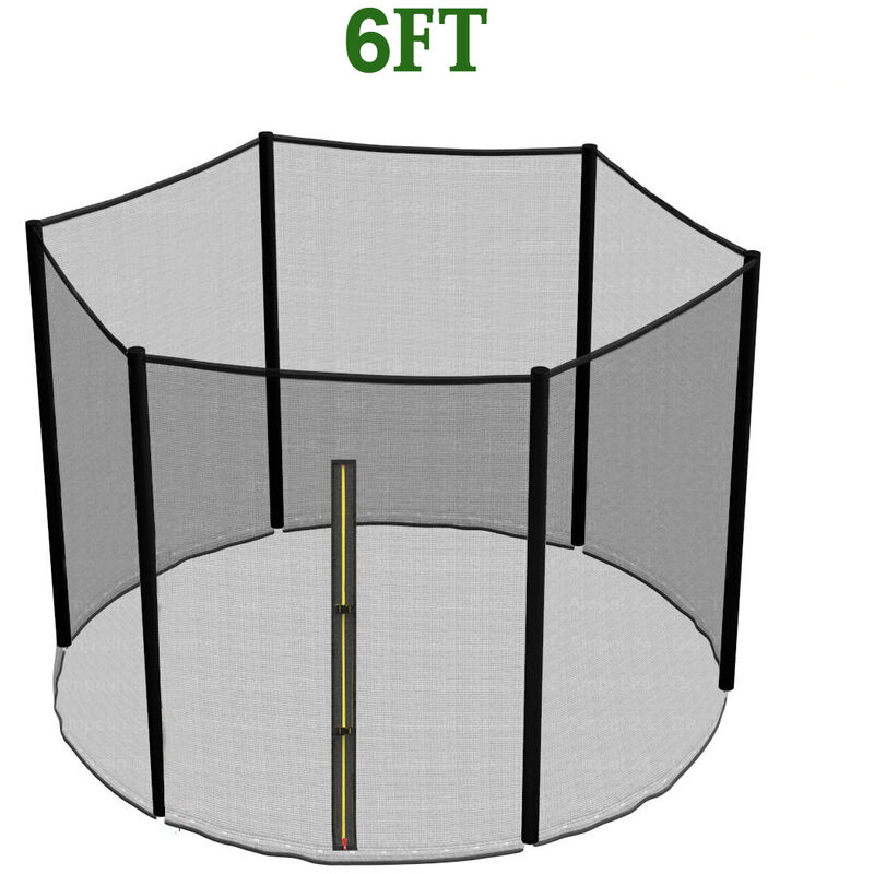 Greenbay Replacement Trampoline Safety Net Enclosure Surround Netting, 6FT - 6 Pole