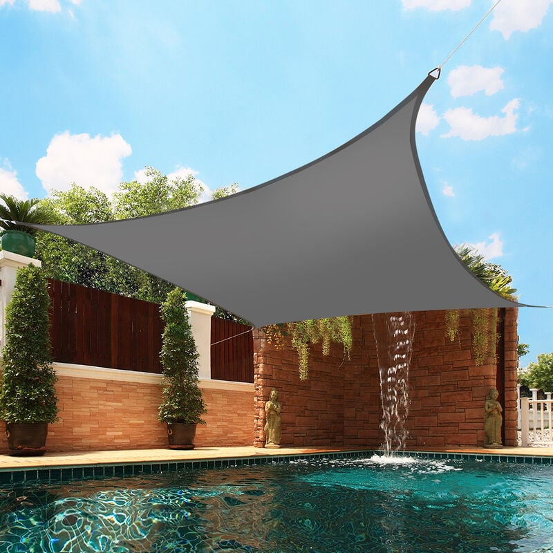 Greenbay Sun Shade Sail Garden Patio Party Sunscreen Awning Canopy 98% UV Block Square Anthracite 3x3m