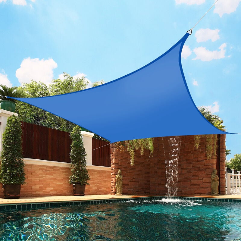 Greenbay Sun Shade Sail Garden Patio Party Sunscreen Awning Canopy 98% uv Block Square Blue 3x3m