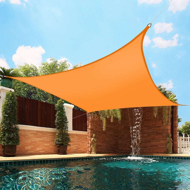 Greenbay Sun Shade Sail Garden Patio Party Sunscreen Awning Canopy 98% UV Block Square Orange 3x3m