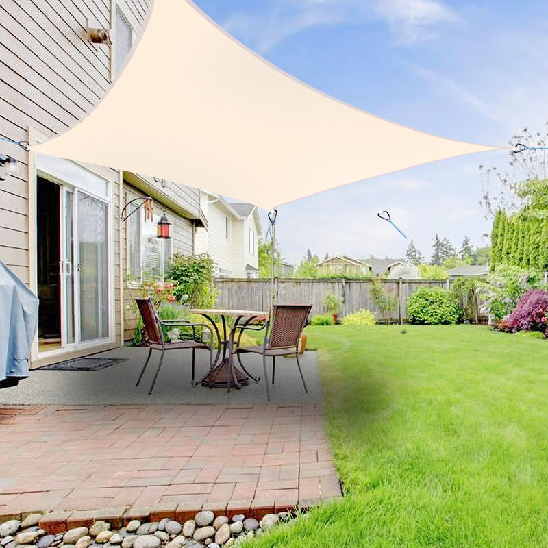 Green Bay - Greenbay Sun Shade Sail Garden Patio Party Sunscreen Awning Canopy 98% uv Block Square Cream 5x5m