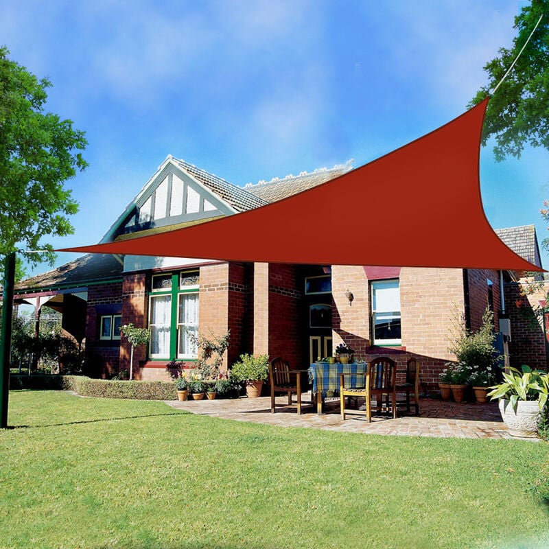 Greenbay Sun Shade Sail Garden Patio Party Sunscreen Awning Canopy 98% uv Block Triangle Terracotta 3x3x3m