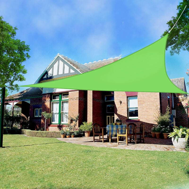 Greenbay Sun Shade Sail Garden Patio Party Sunscreen Awning Canopy 98% uv Block Triangle Light Green 3x3x3m