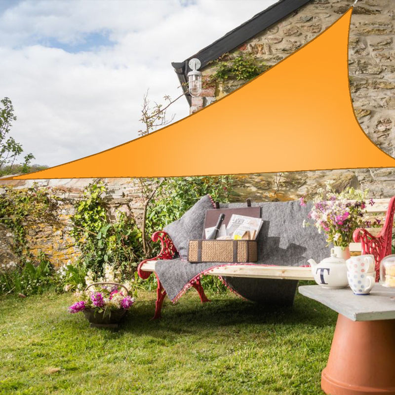 Greenbay Sun Shade Sail Garden Patio Party Sunscreen Awning Canopy 98% uv Block Triangle Orange 3.6x3.6x3.6m