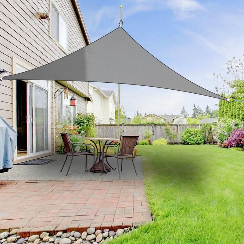 Greenbay Sun Shade Sail Garden Patio Party Sunscreen Awning Canopy 98% uv Block Triangle Anthracite 5x5x5m