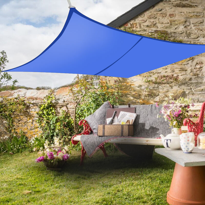 Greenbay Sun Shade Sail Garden Patio Yard Party Sunscreen Awning Canopy 98% uv Block Rectangle Blue 4x3m