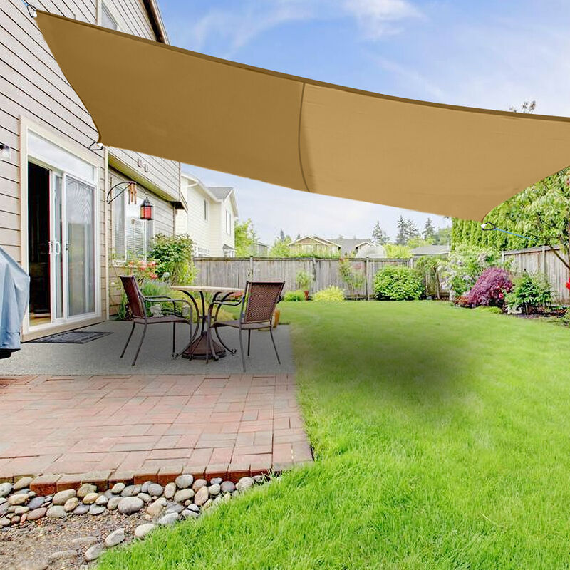 Green Bay - Greenbay Sun Shade Sail Garden Patio Yard Party Sunscreen Awning Canopy 98% uv Block Rectangle Sand 5x4m