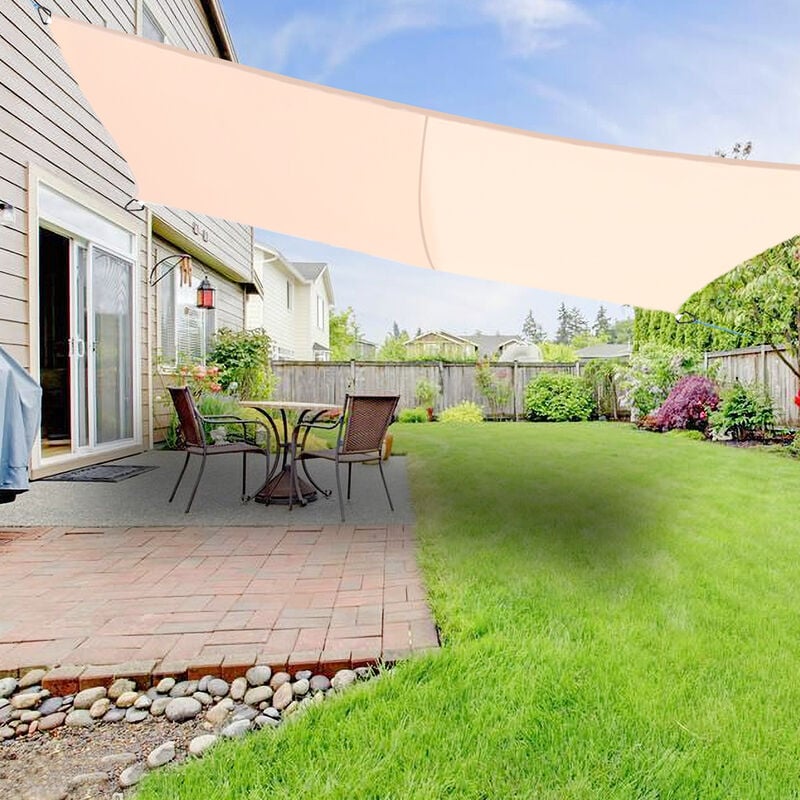 Greenbay Sun Shade Sail Garden Patio Yard Party Sunscreen Awning Canopy 98% uv Block Rectangle Cream 5x4m