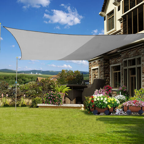 Greenbay Sun Shade Sail Garden Patio Yard Party Sunscreen Awning Canopy 98% UV Block Rectangle Cream 3x2m