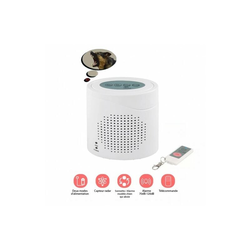 Greenblue - Chien de garde électrique Aboyeur Sans Fil capteur Radar Télécommande Alarme de Sécurité à domicile 360 degrés Chien qui aboie