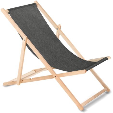 Greenblue GB183M chaise longue pliable noire en bois
