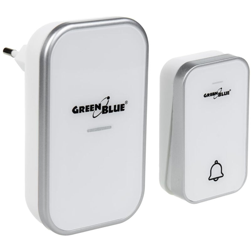 Ecee - greenblue kinetic cloche sans fil sans pile, 38 mélodies, blanc, portée jusqu'à 200M, IP44, GB157 w cee