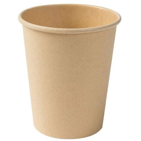GREENBOX - Bicchieri usa e getta, compostabili, biologici, con rivestimento in PLA, 50 pezzi, colore marrone non sbiancato, 200 ml
