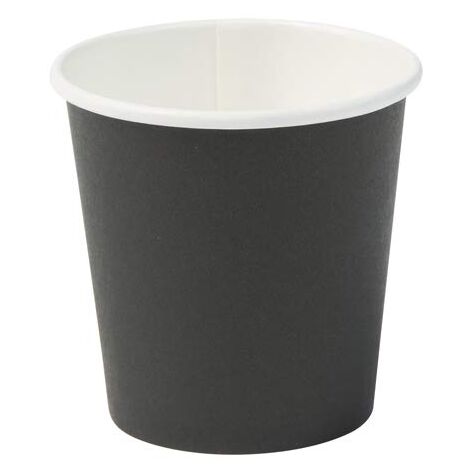GREENBOX Tazza di carta biologica, usa e getta, tazza di carta, compostabile e biodegradabile, colore nero, non stampato, ecologico, 50 pezzi, 100 ml, 4oz