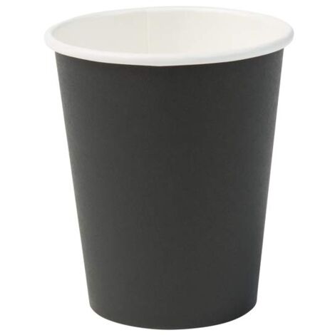 GREENBOX Tazza di carta biologica, usa e getta, tazza di carta, compostabile e biodegradabile, nero, non stampata, ecologica, 50 pezzi, 200 ml, 8oz