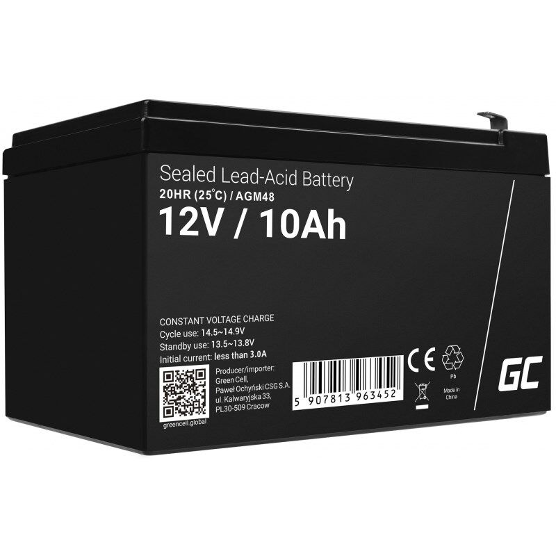 Batterie UPS Green Cell AGM48 Acide de plomb scellé (VRLA) 12 V 10 Ah