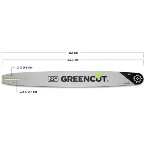 Greencut – Lame pour tronçonneuse 22' 0.325 55,9 cm – Compatible JET380X – Coupe nette pour bois dur – 4 rivets pour fixation sécurisée
