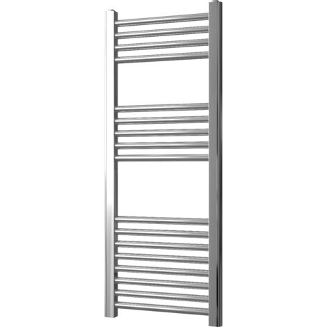 Greened House 400mm wide x 1000mm high Chrome Flat Central Heating Towel Rail Designer Straight Towel radiator
