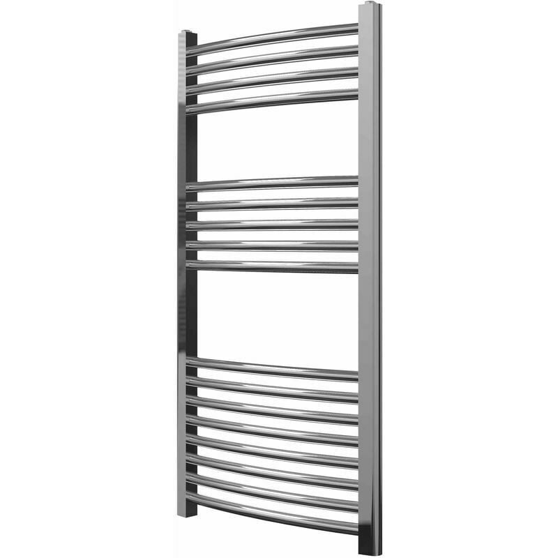 Greened House 500mm wide x 1000mm high Chrome Curved Central Heating Towel Rail Designer Straight Towel radiator